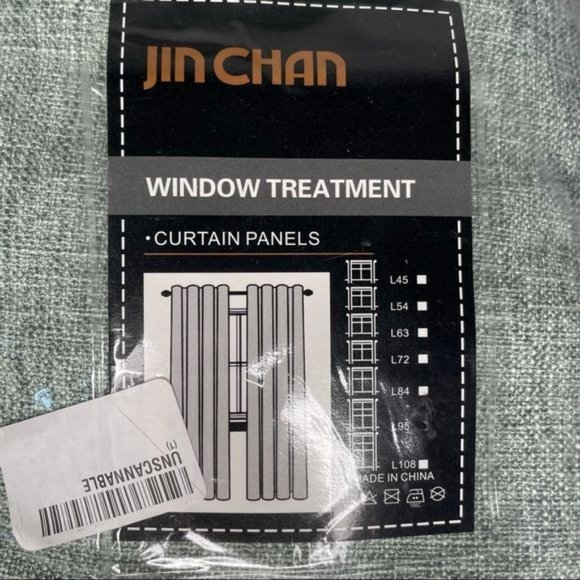 2 new sage green window covers curtains jinchan window treatments - Picture 7 of 8